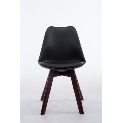 Silla de visita Borneo V2 en símil piel de nogal negro