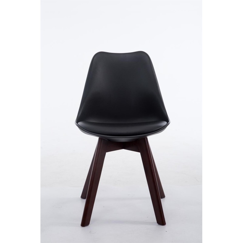 Silla de visita Borneo V2 en símil piel de nogal negro