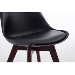 Silla de visita Borneo V2 en símil piel de nogal negro