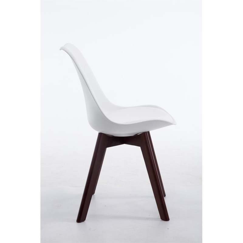 Silla de visita Borneo V2 en símil piel de nogal blanco