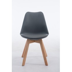 Silla de visita Borneo V2 Natura en piel sintética gris