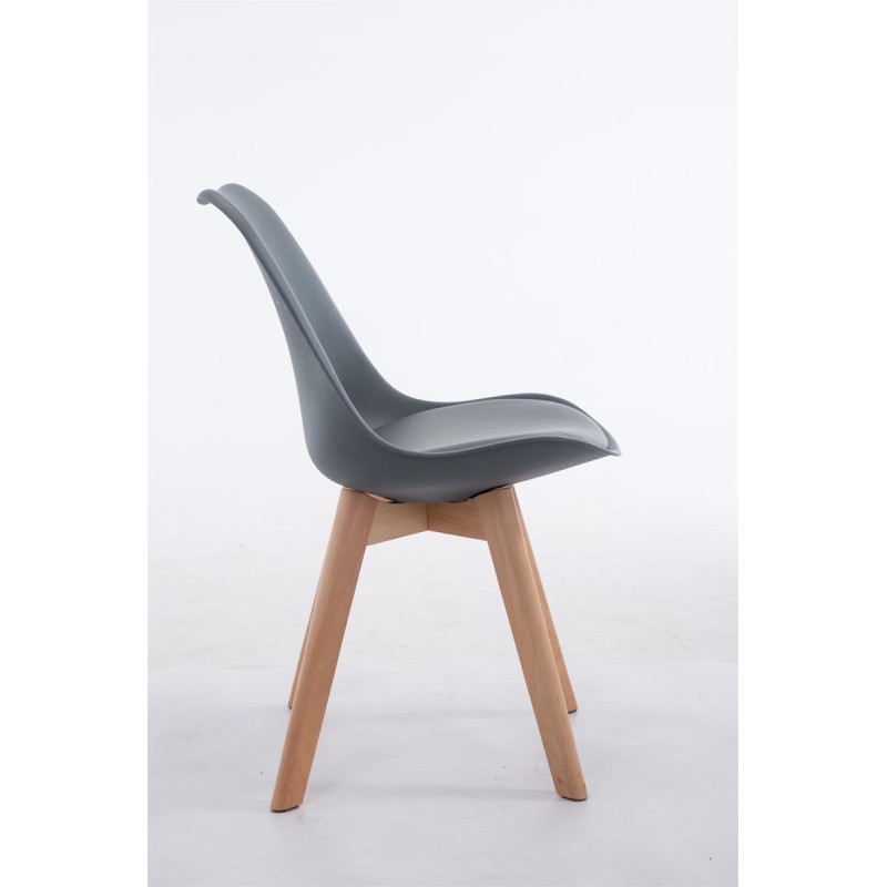 Silla de visita Borneo V2 Natura en piel sintética gris