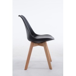 Silla de visita Borneo V2 Natura en símil piel negra