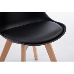 Silla de visita Borneo V2 Natura en símil piel negra