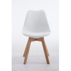 Silla de visita Borneo V2 Natura en símil piel blanca