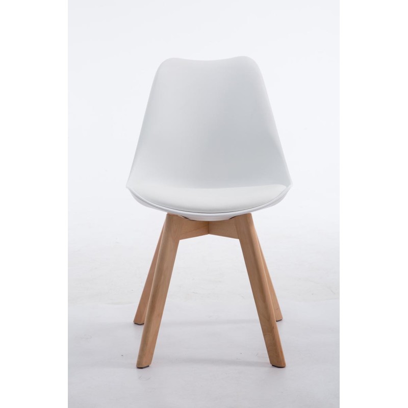 Silla de visita Borneo V2 Natura en símil piel blanca