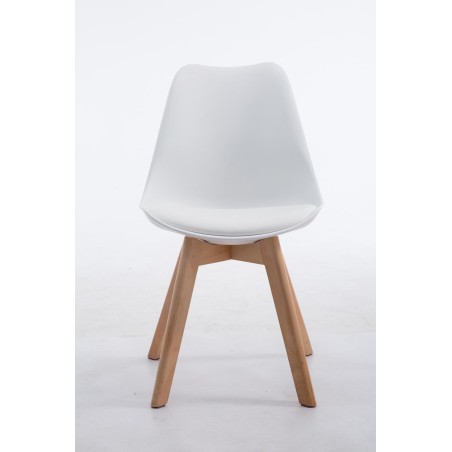 Silla de visita Borneo V2 Natura en símil piel blanca