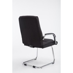 Silla de visita Attila en tela negra