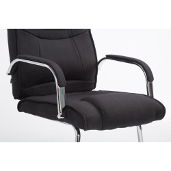 Silla de visita Attila en tela negra