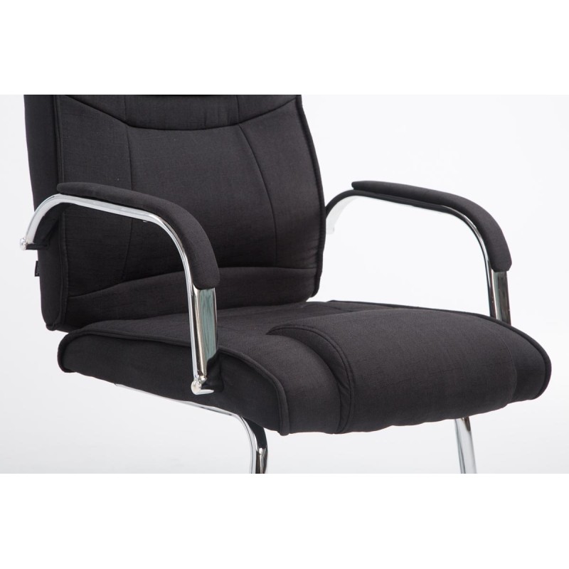 Silla de visita Attila en tela negra
