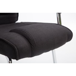 Silla de visita Attila en tela negra
