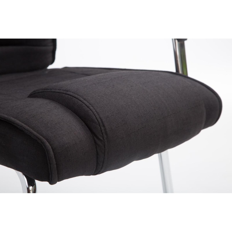 Silla de visita Attila en tela negra
