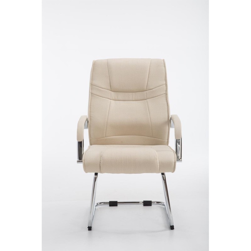 Silla de visita Attila en tela color crema
