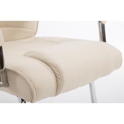 Silla de visita Attila en tela color crema