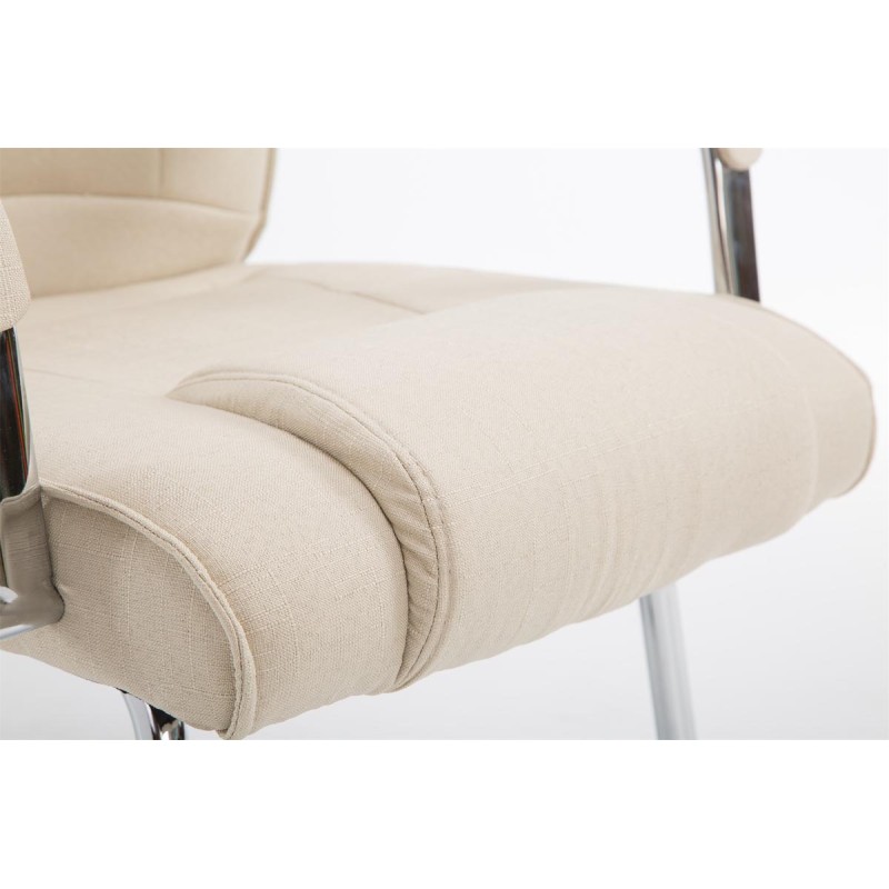 Silla de visita Attila en tela color crema