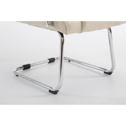 Silla de visita Attila en tela color crema