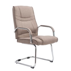 Silla de visita Attila en tela color topo