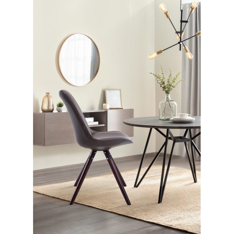 Silla de visita redonda Laval Cappuccino marrón