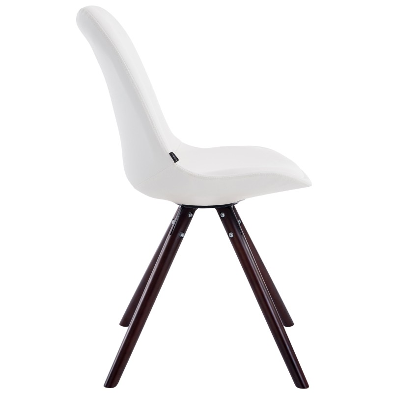 Silla de visita redonda blanca Cappuccino de Laval