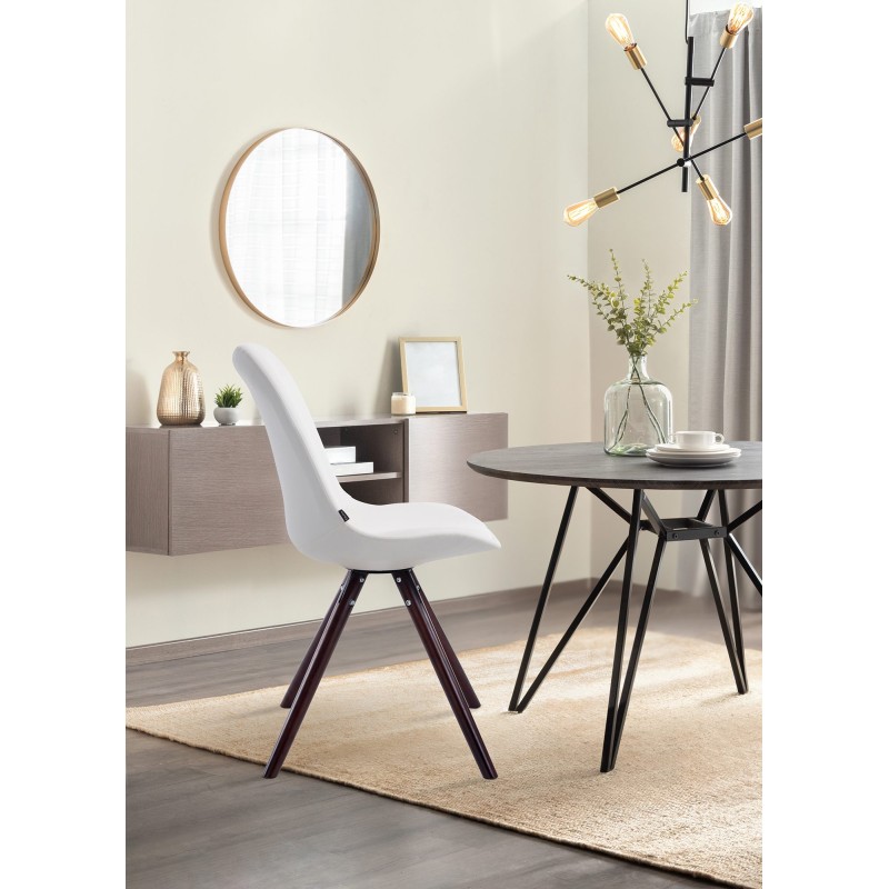 Silla de visita redonda blanca Cappuccino de Laval