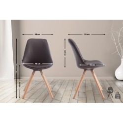 Silla de visita redonda marrón Laval Natura