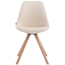 Silla de visita redonda Laval Natura color crema