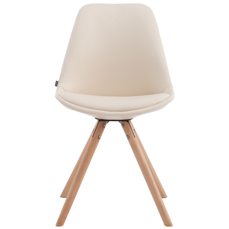 Silla de visita redonda Laval Natura color crema