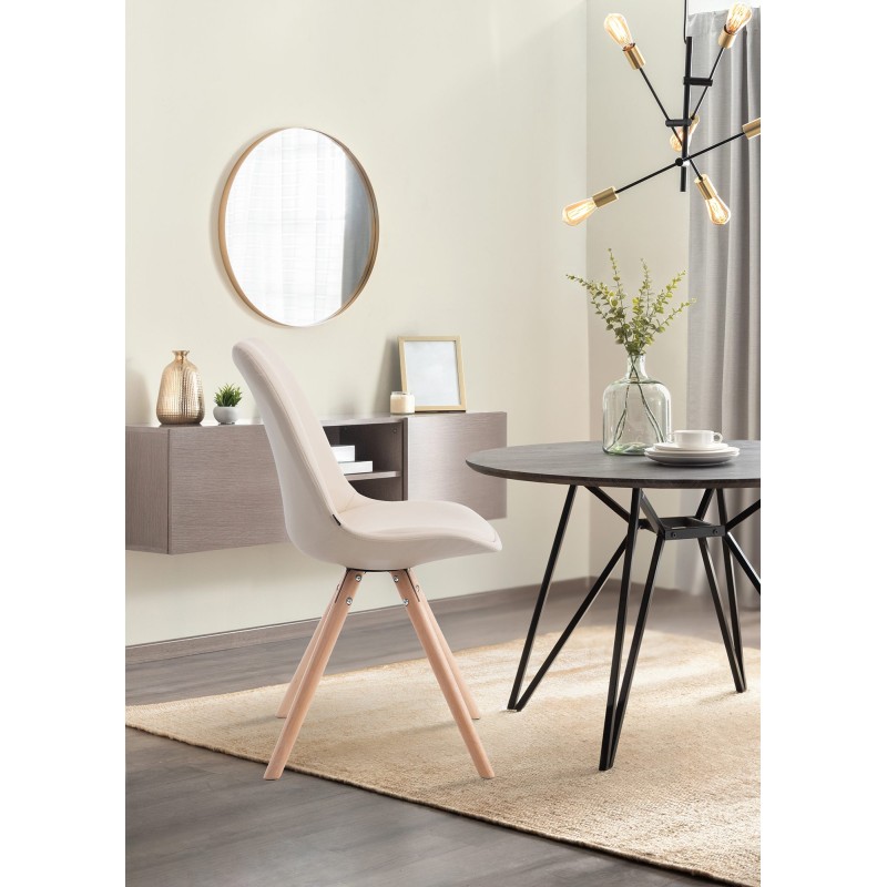 Silla de visita redonda Laval Natura color crema