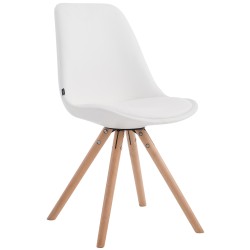 Silla de visita redonda blanca Laval Natura