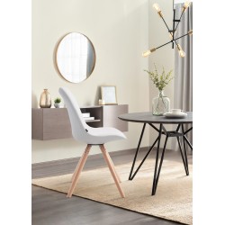 Silla de visita redonda blanca Laval Natura