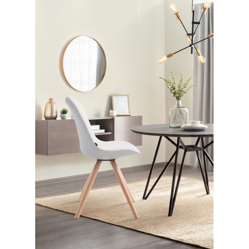 Silla de visita redonda blanca Laval Natura