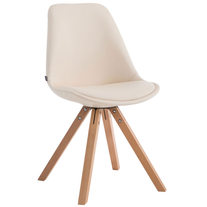 Silla de visita Laval Natura Square color crema