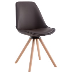 Silla de visita redonda Calais Rotative Natura marrón