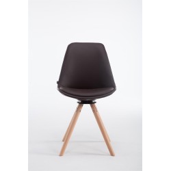 Silla de visita redonda Calais Rotative Natura marrón