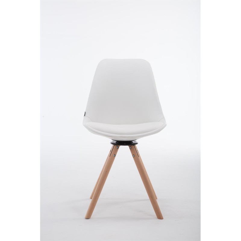 Silla de visita redonda Calais Rotative Natura blanca