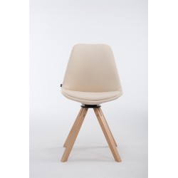Silla de visita giratoria Calais Natura Square color crema