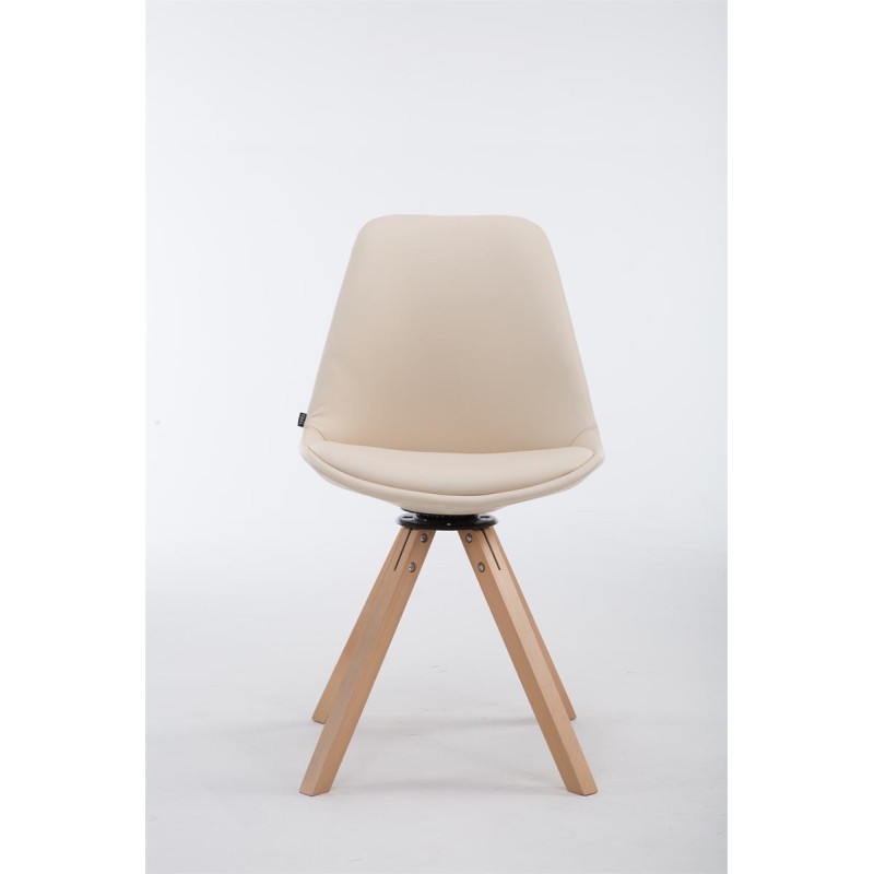 Silla de visita giratoria Calais Natura Square color crema