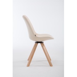 Silla de visita giratoria Calais Natura Square color crema