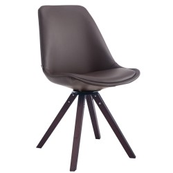 Silla de visita Calais, giratoria, cuadrada, nogal marrón