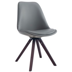 Silla de visita Calais giratoria de nogal cuadrada gris