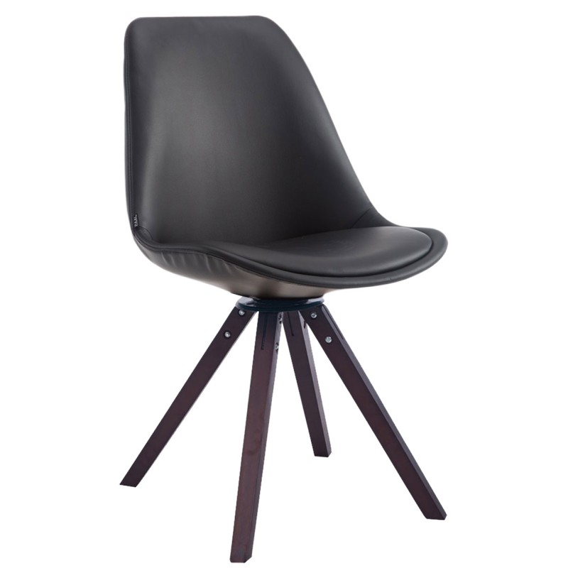 Silla de visita Calais, giratoria, cuadrada, de nogal negro