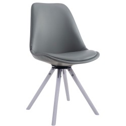 Silla de visita giratoria Calais blanca redonda gris