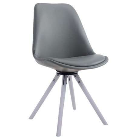 Silla de visita giratoria Calais blanca redonda gris