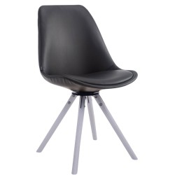 Silla de visita Calais giratoria blanca redonda negra