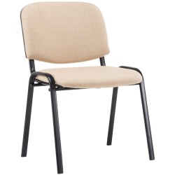 Silla de visita Ken V2 en tela color crema