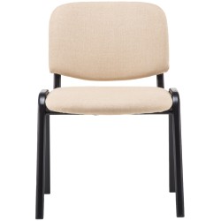 Silla de visita Ken V2 en tela color crema