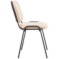 Silla de visita Ken V2 en tela color crema