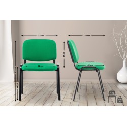 Silla de visita Ken V2 en tela verde