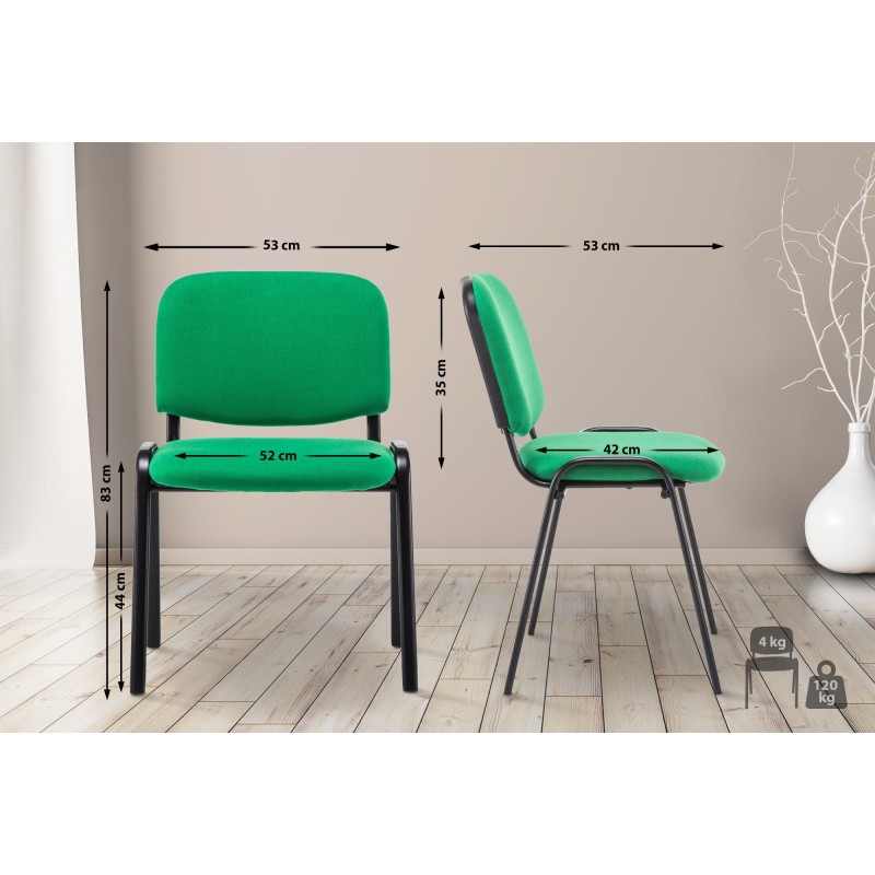 Silla de visita Ken V2 en tela verde