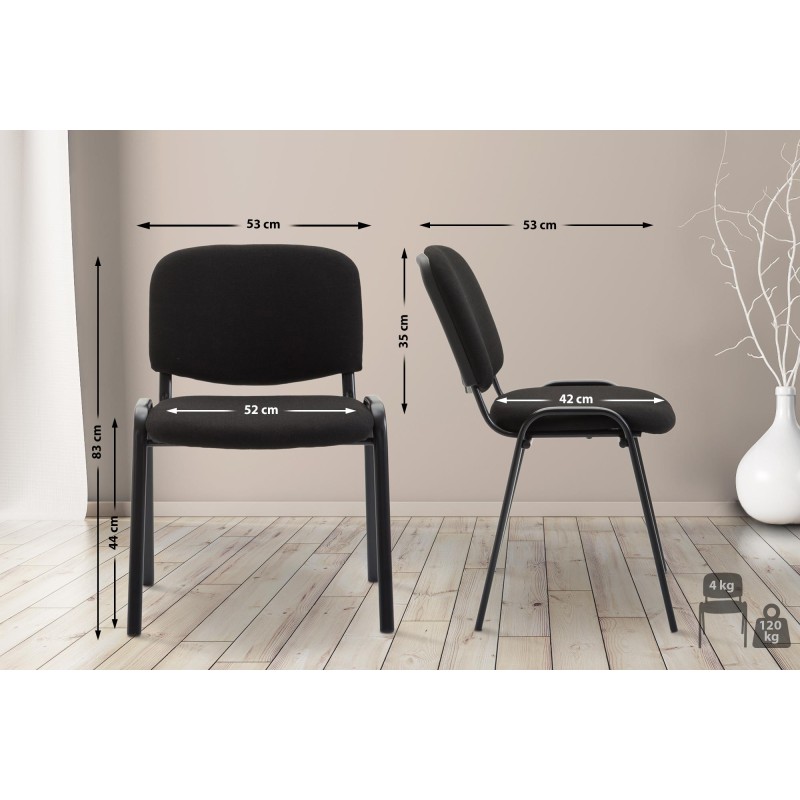 Silla de visita Ken V2 en tela negra